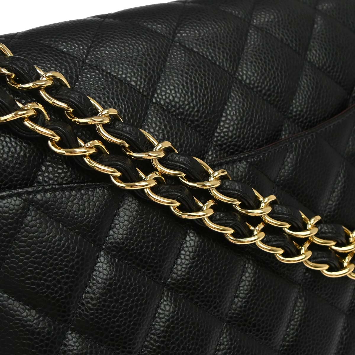 Chanel Black Caviar Skin Maxi Classic Double Flap Shoulder Bag