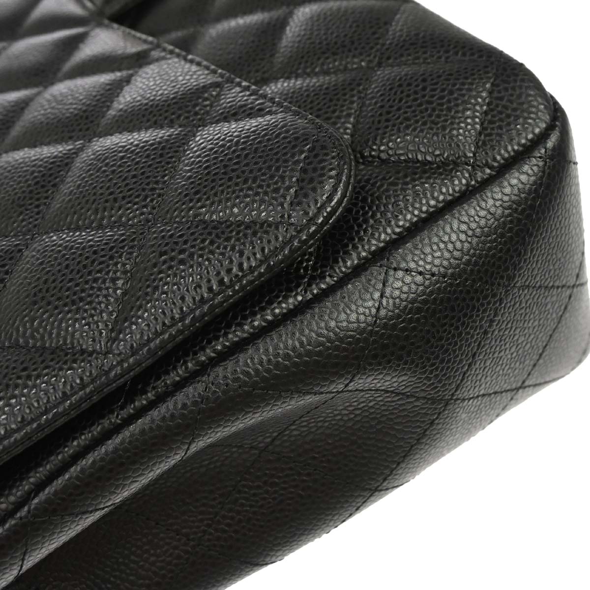 Chanel Black Caviar Skin Maxi Classic Double Flap Shoulder Bag