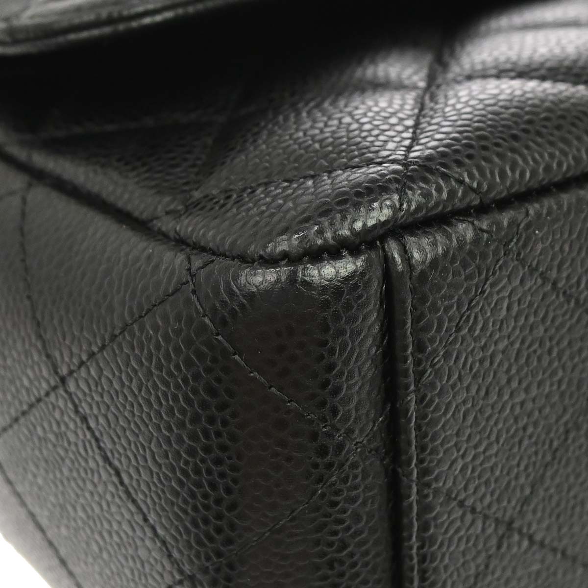 Chanel Black Caviar Skin Maxi Classic Double Flap Shoulder Bag