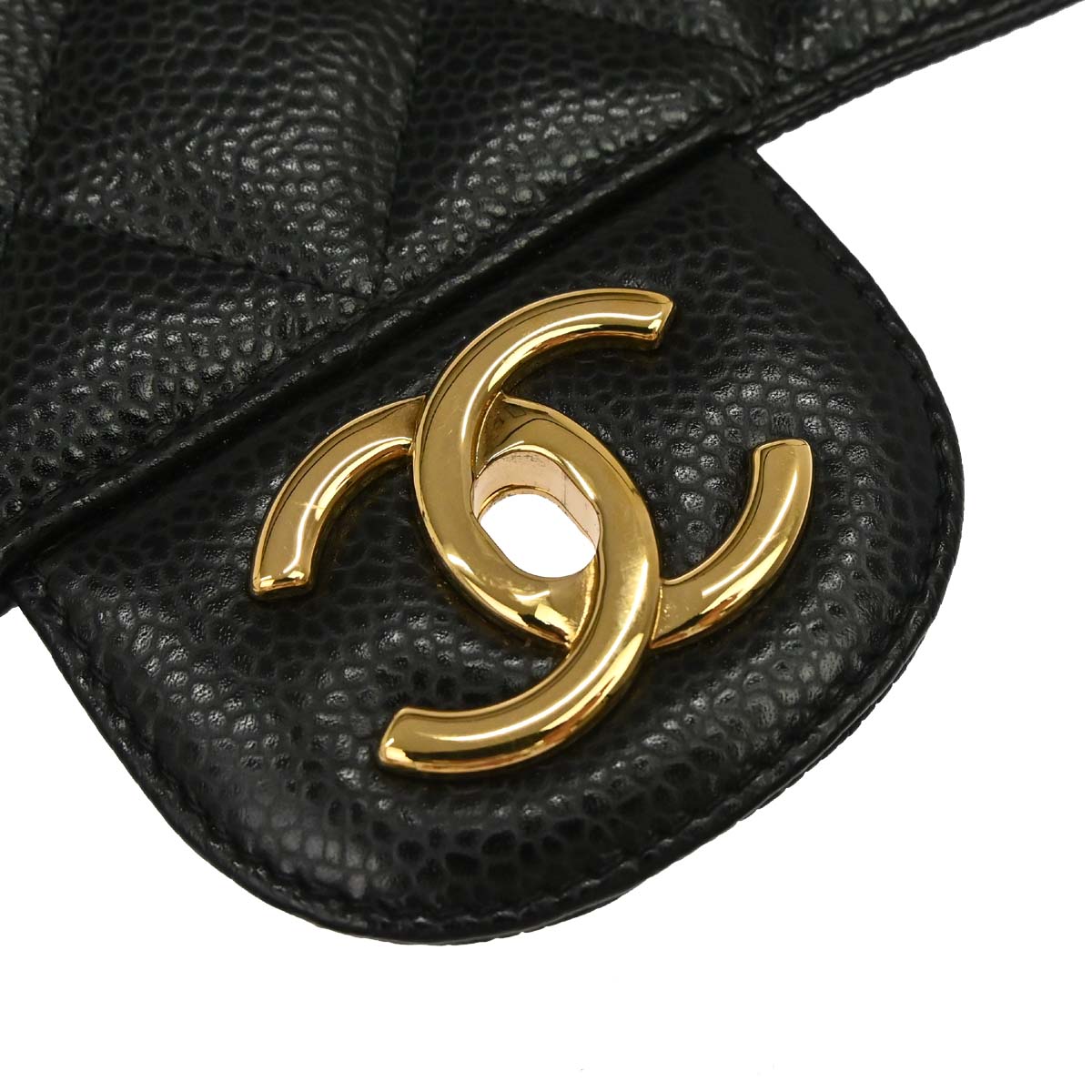 Chanel Black Caviar Skin Maxi Classic Double Flap Shoulder Bag