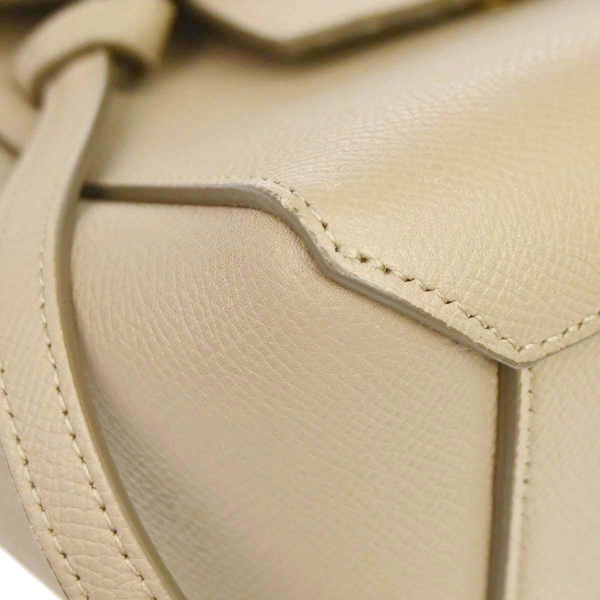 Celine Beige Leather Nano Belt Bag 2way Shoulder Handbag