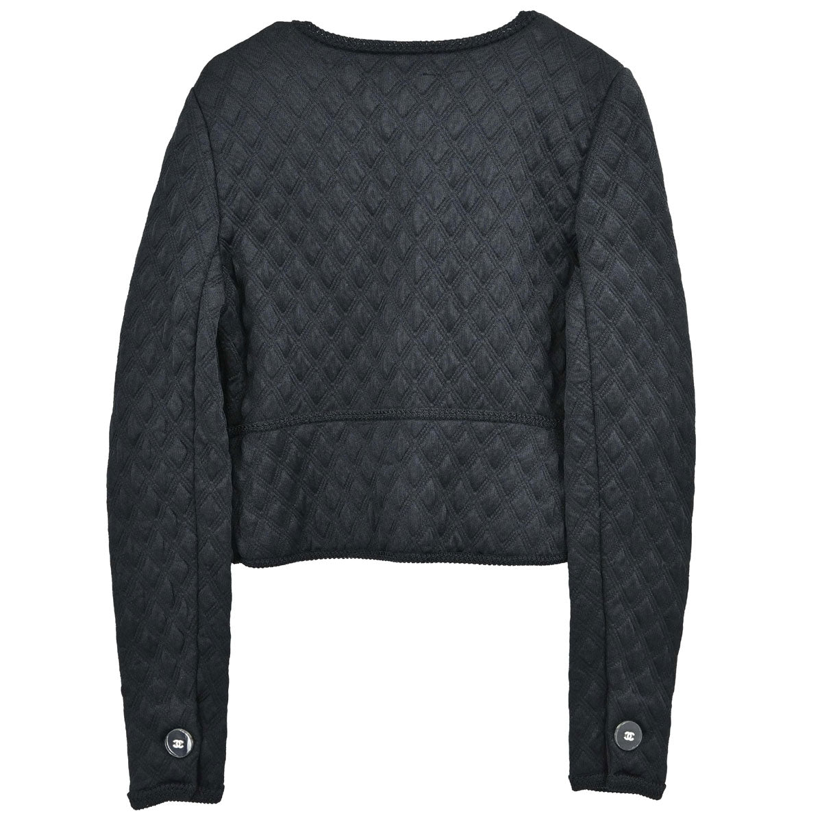 Chanel 2017 Single Breasted Collarless Jacket Black #40