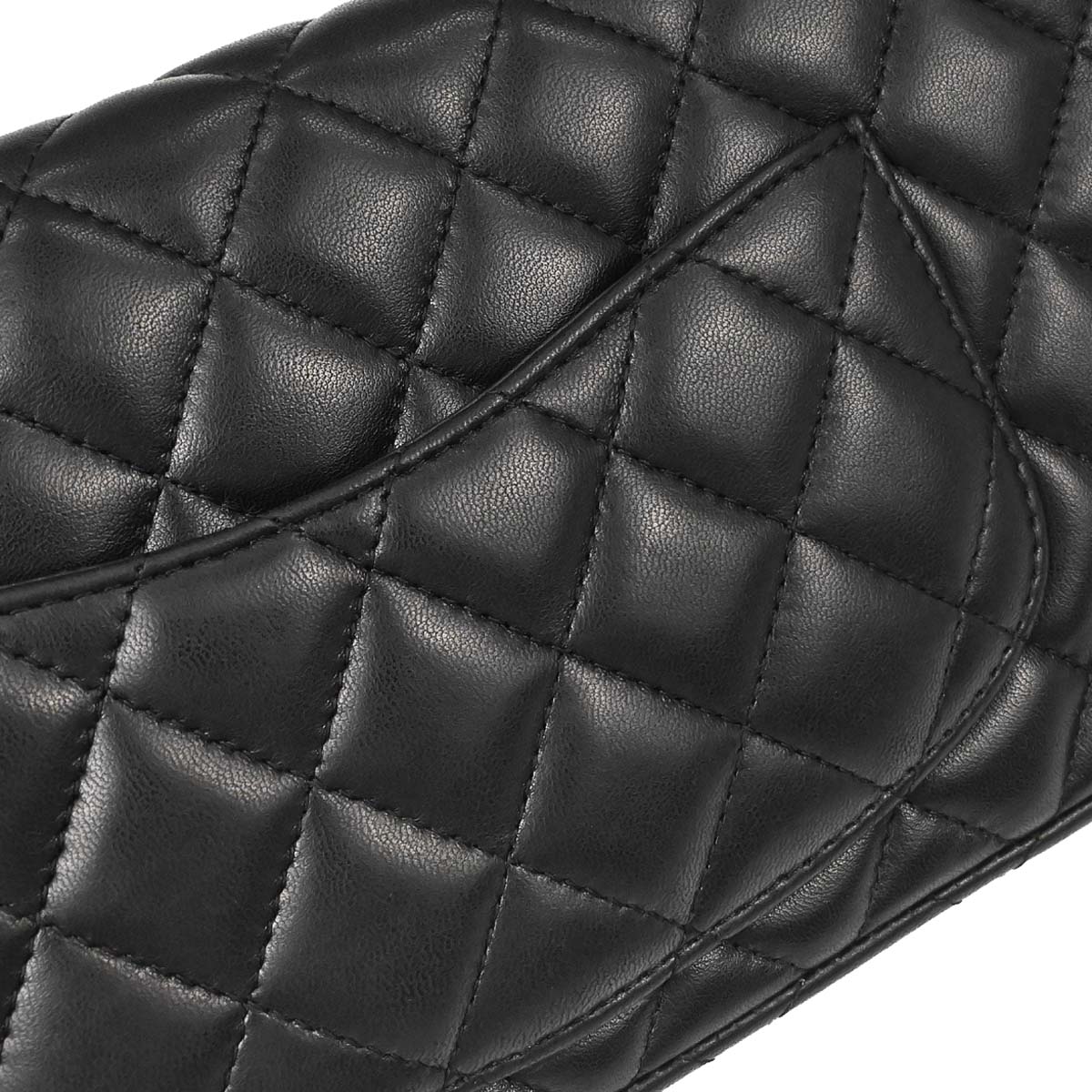 Chanel Black Lambskin East West Shoulder Bag