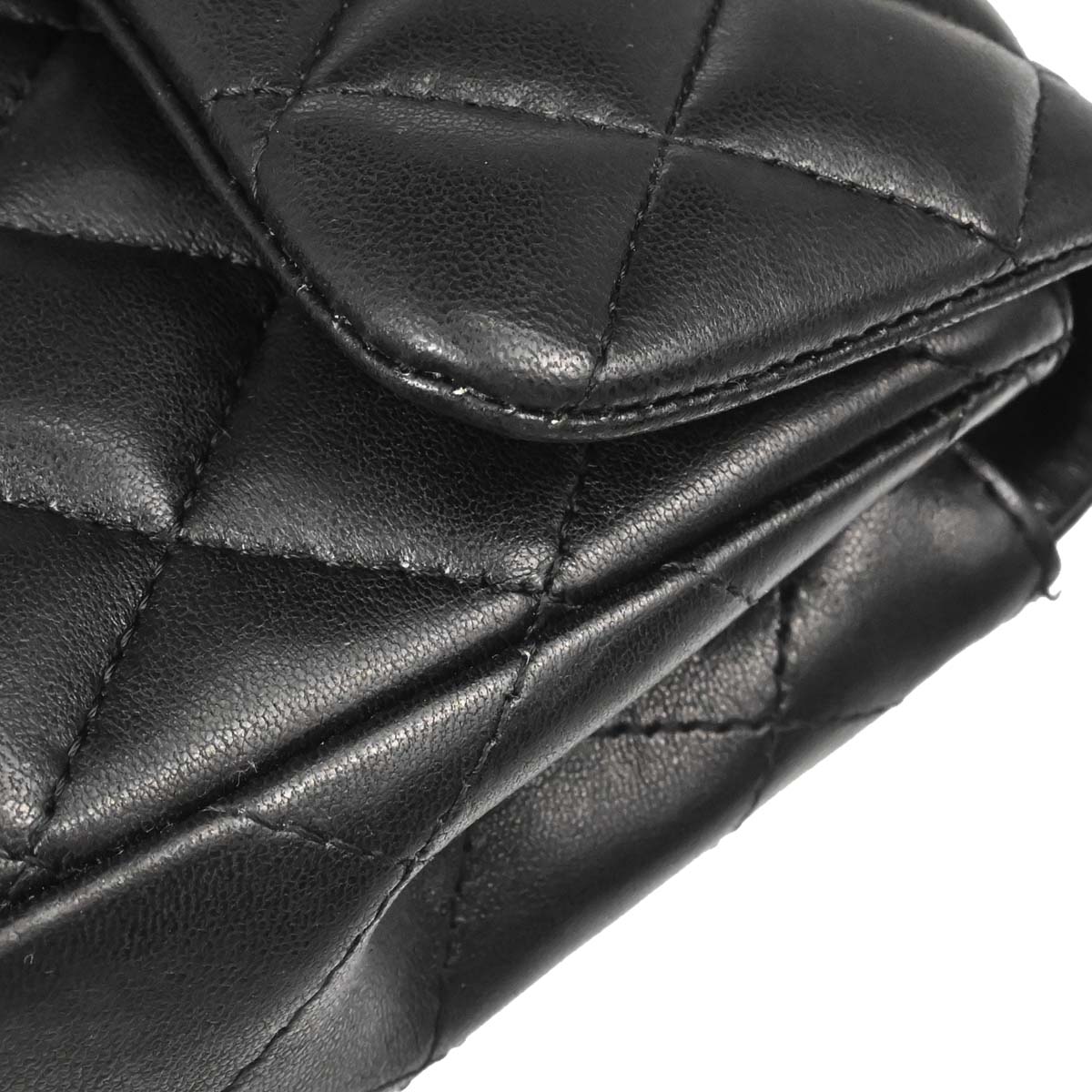 Chanel Black Lambskin East West Shoulder Bag