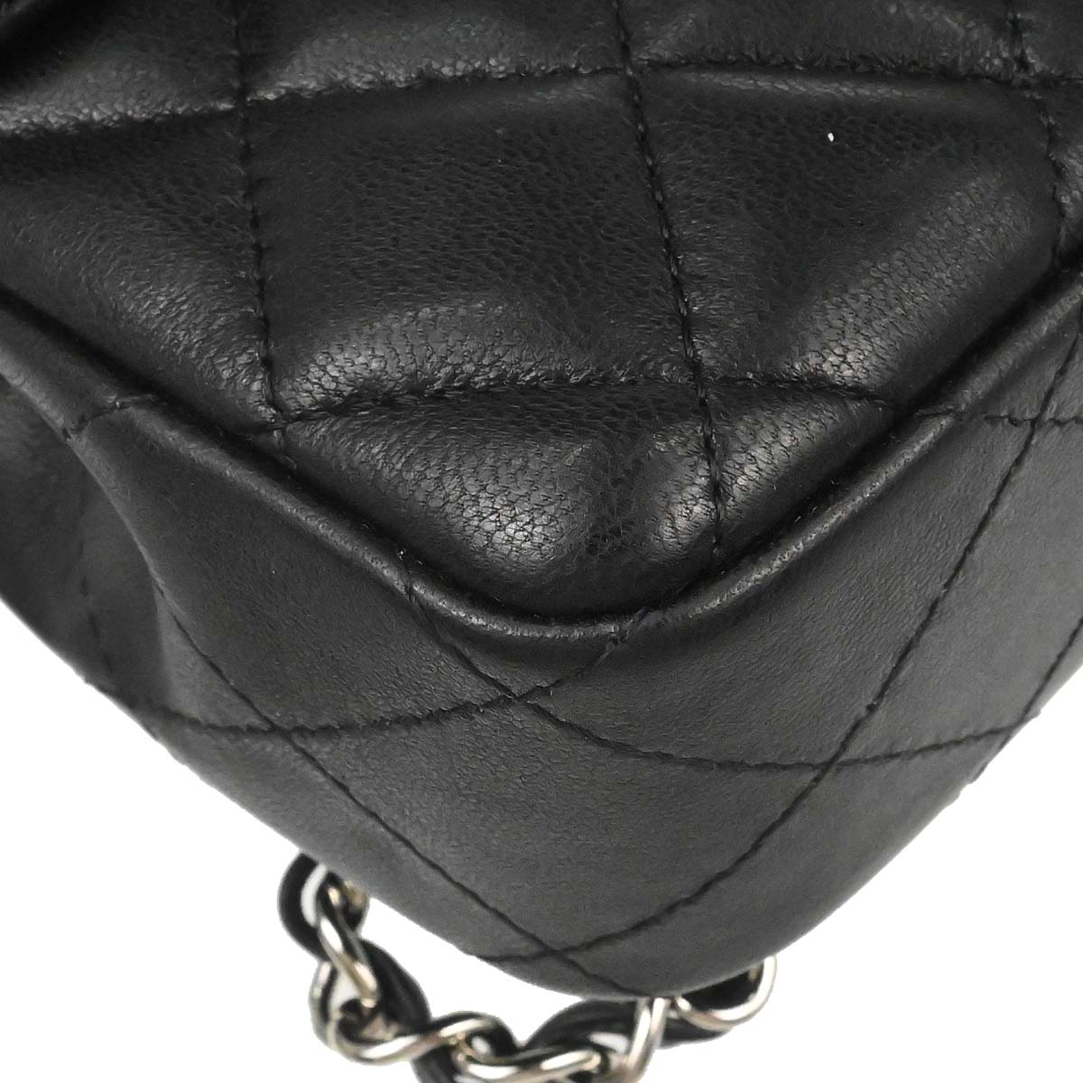 Chanel Black Lambskin East West Shoulder Bag