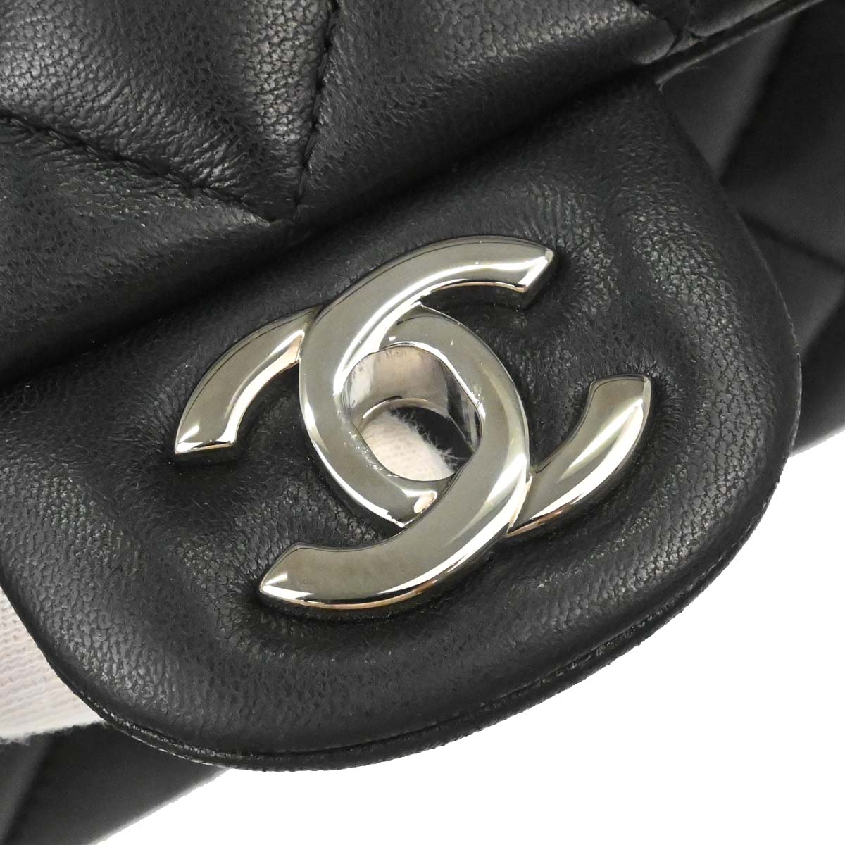 Chanel Black Lambskin East West Shoulder Bag