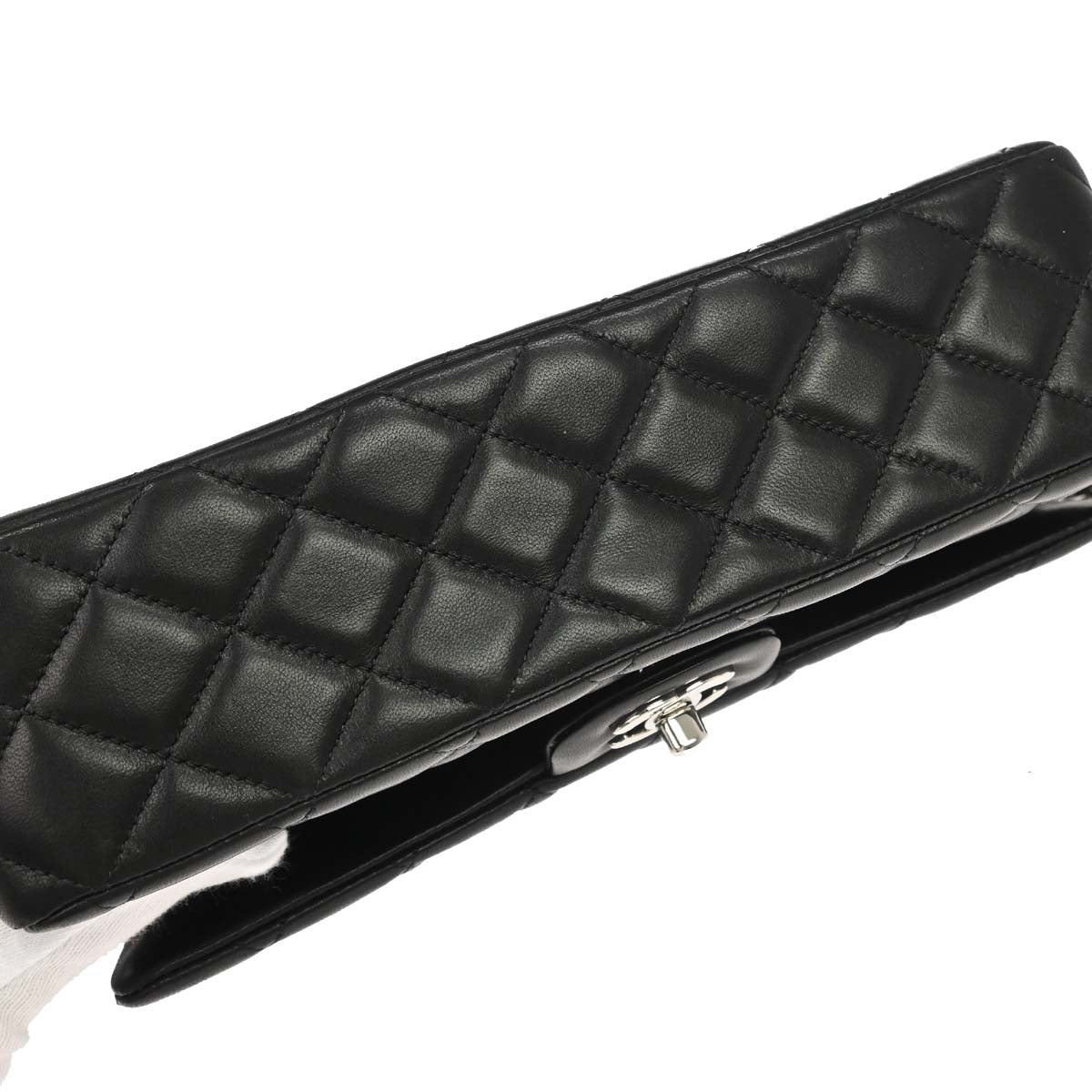 Chanel 2014 Black Lambskin Valentine Single Flap Shoulder Bag