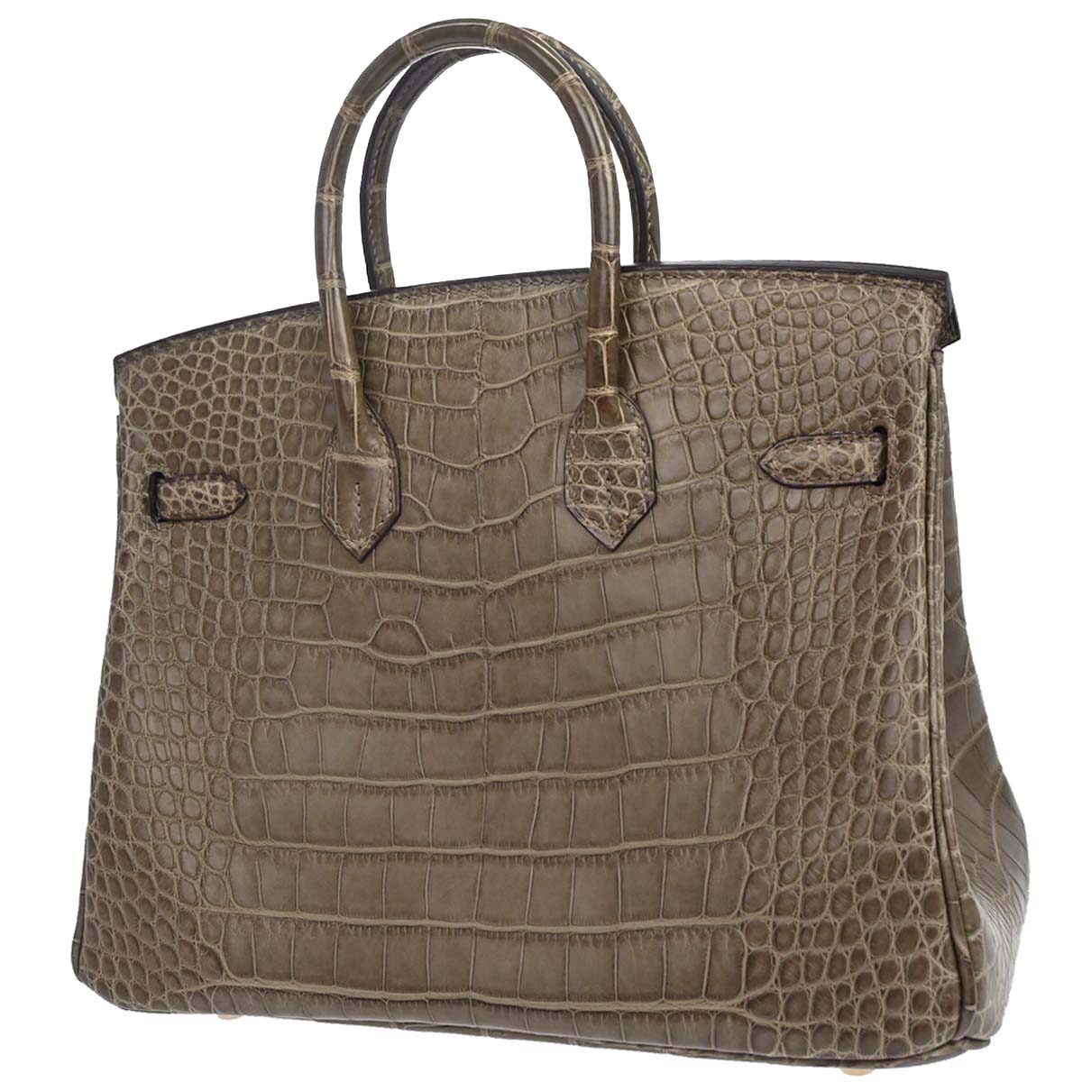Hermes * Origan Matt Alligator Birkin 25 Handbag