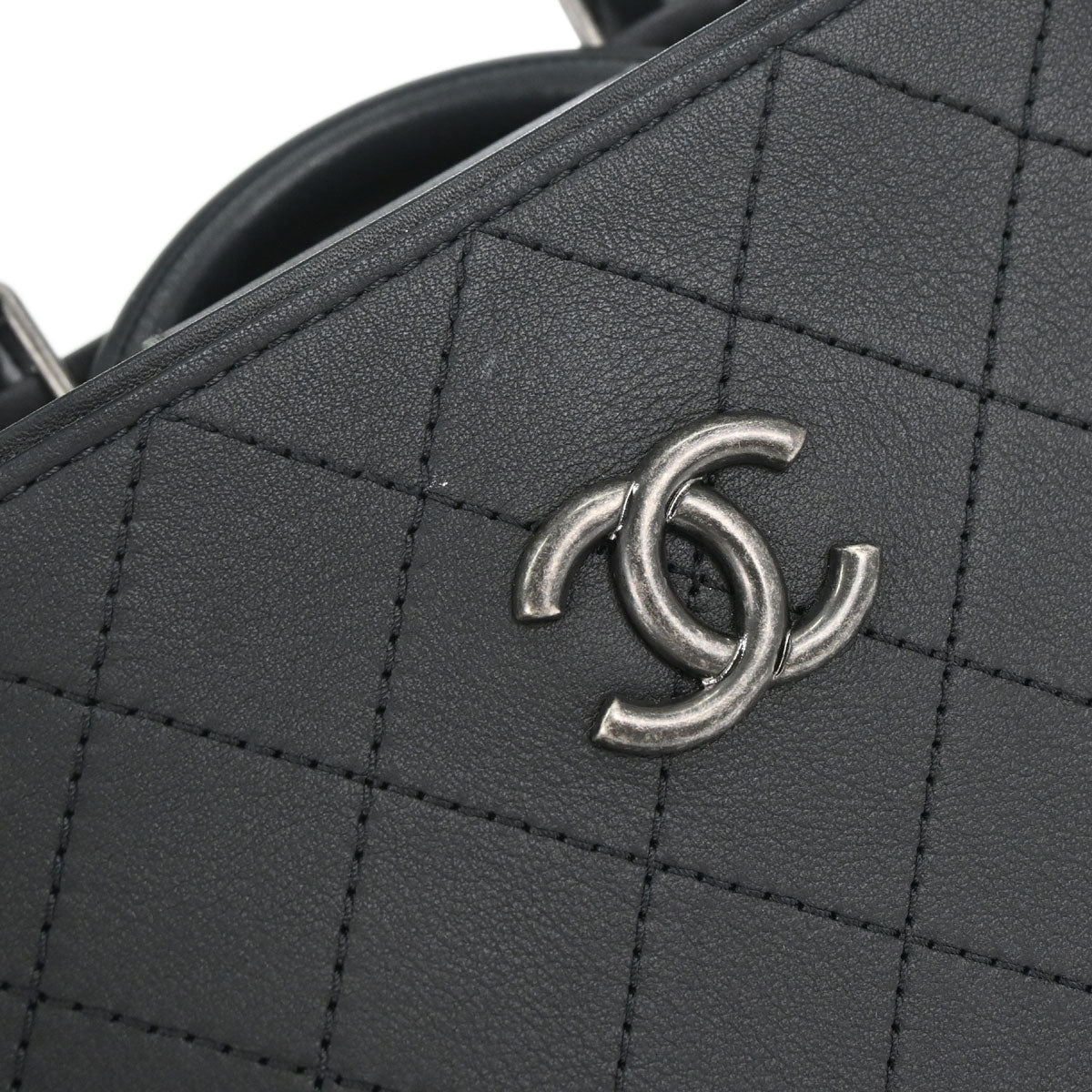 Chanel 2017-2018 Black Calfskin Wild Stitch So Light Tote 2way Shoulder Handbag