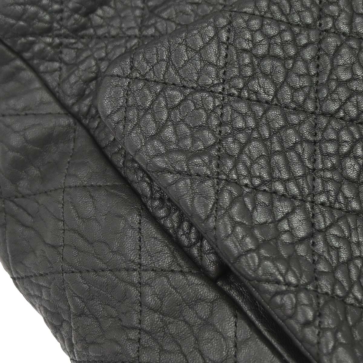 Chanel 2015-2016 Black Lambskin Chain Tote Handbag