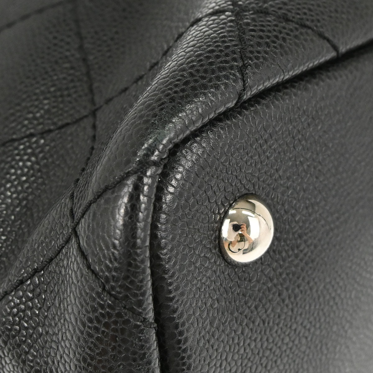 Chanel 2014 Black Caviar Skin On The Road Shopping Fever Tote Bag