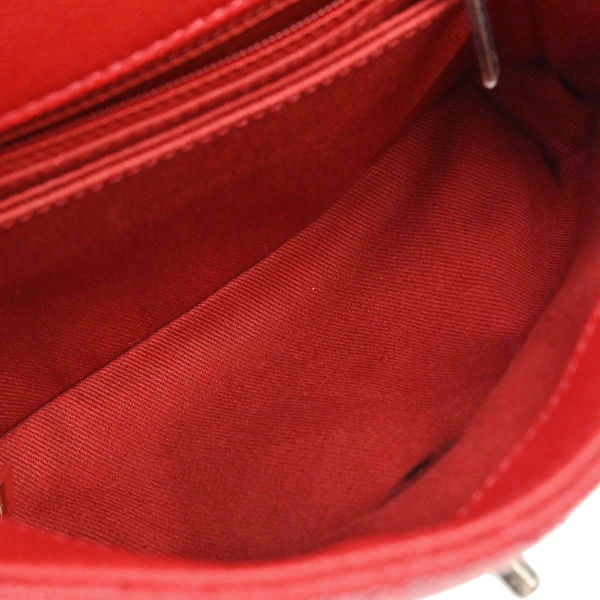 Chanel 2017 Red Caviar Skin Coco Handle 2way Shoulder Handbag