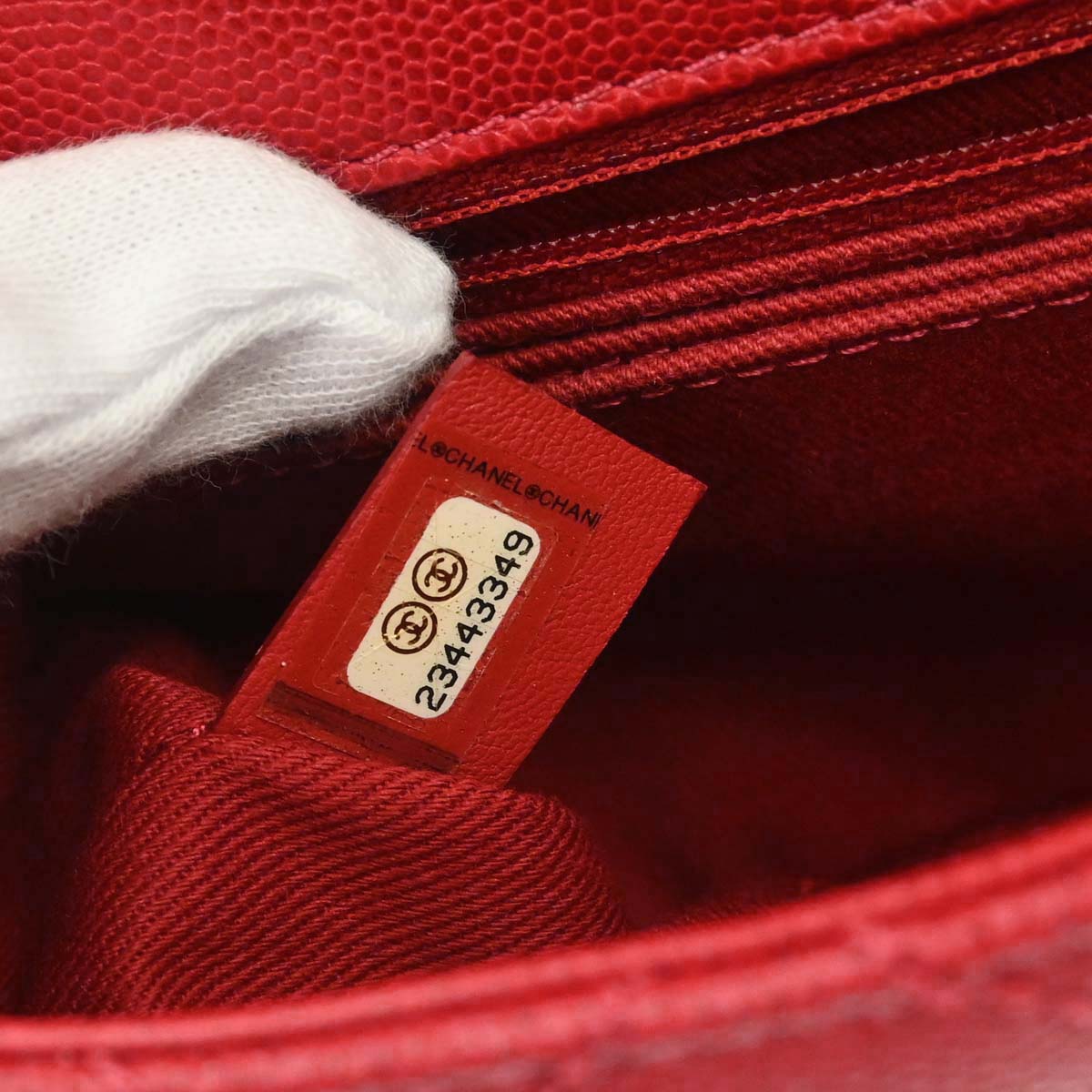 Chanel 2017 Red Caviar Skin Coco Handle 2way Shoulder Handbag