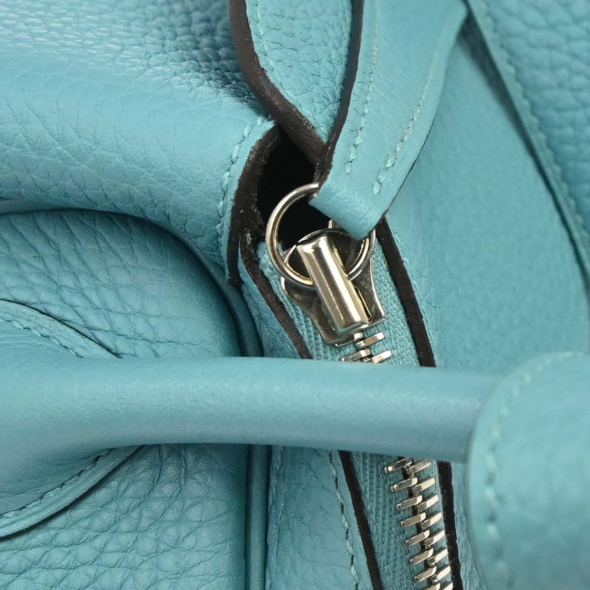 Hermes Bleu Atoll Taurillon Clemence Lindy 34 Shoulder Bag