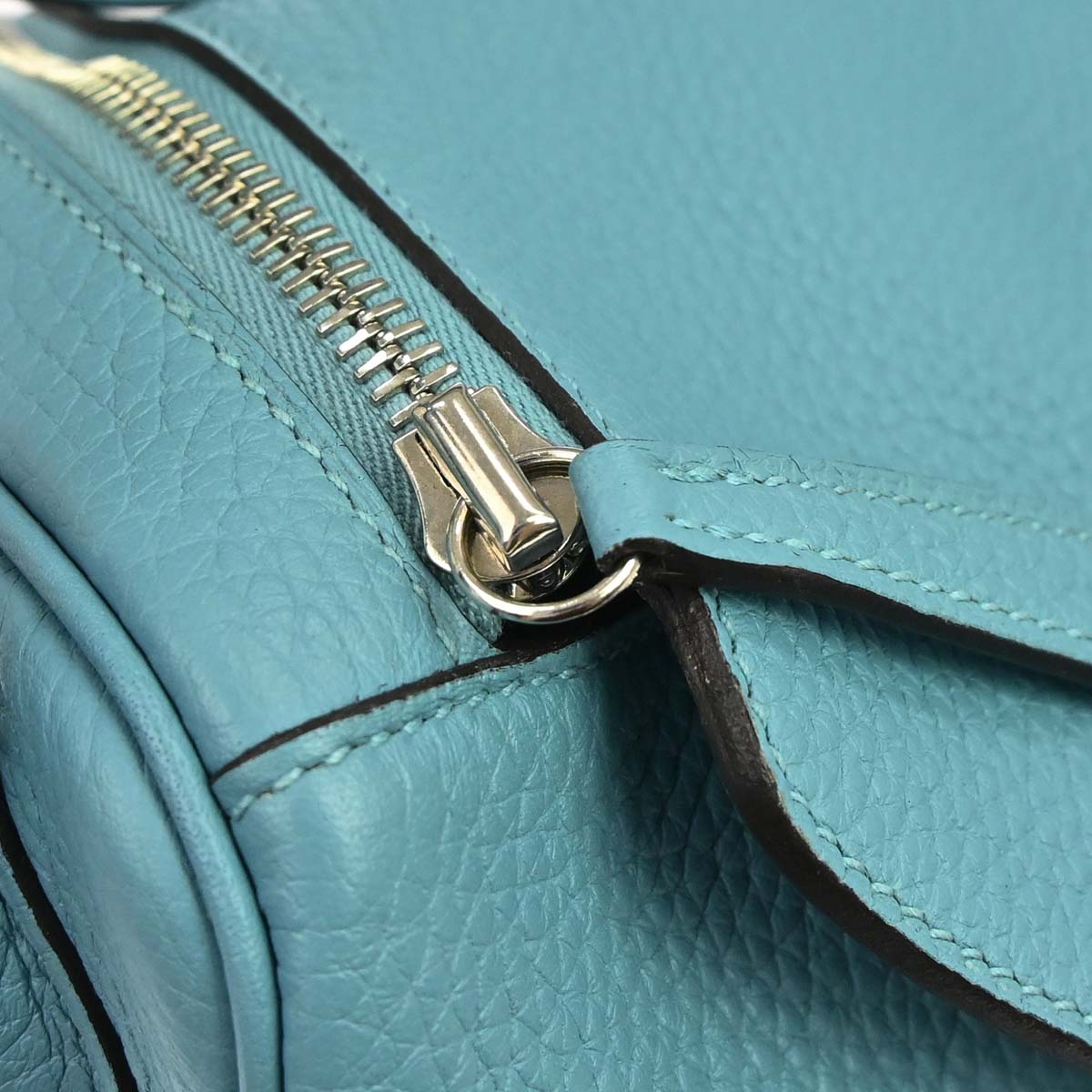 Hermes Bleu Atoll Taurillon Clemence Lindy 34 Shoulder Bag