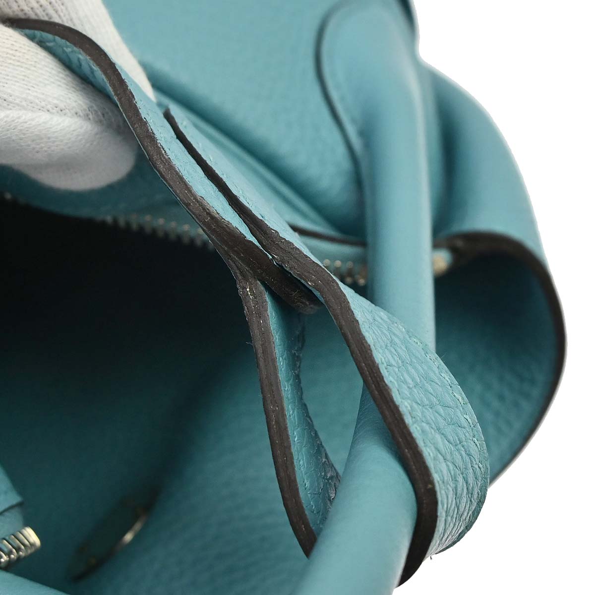 Hermes Bleu Atoll Taurillon Clemence Lindy 34 Shoulder Bag