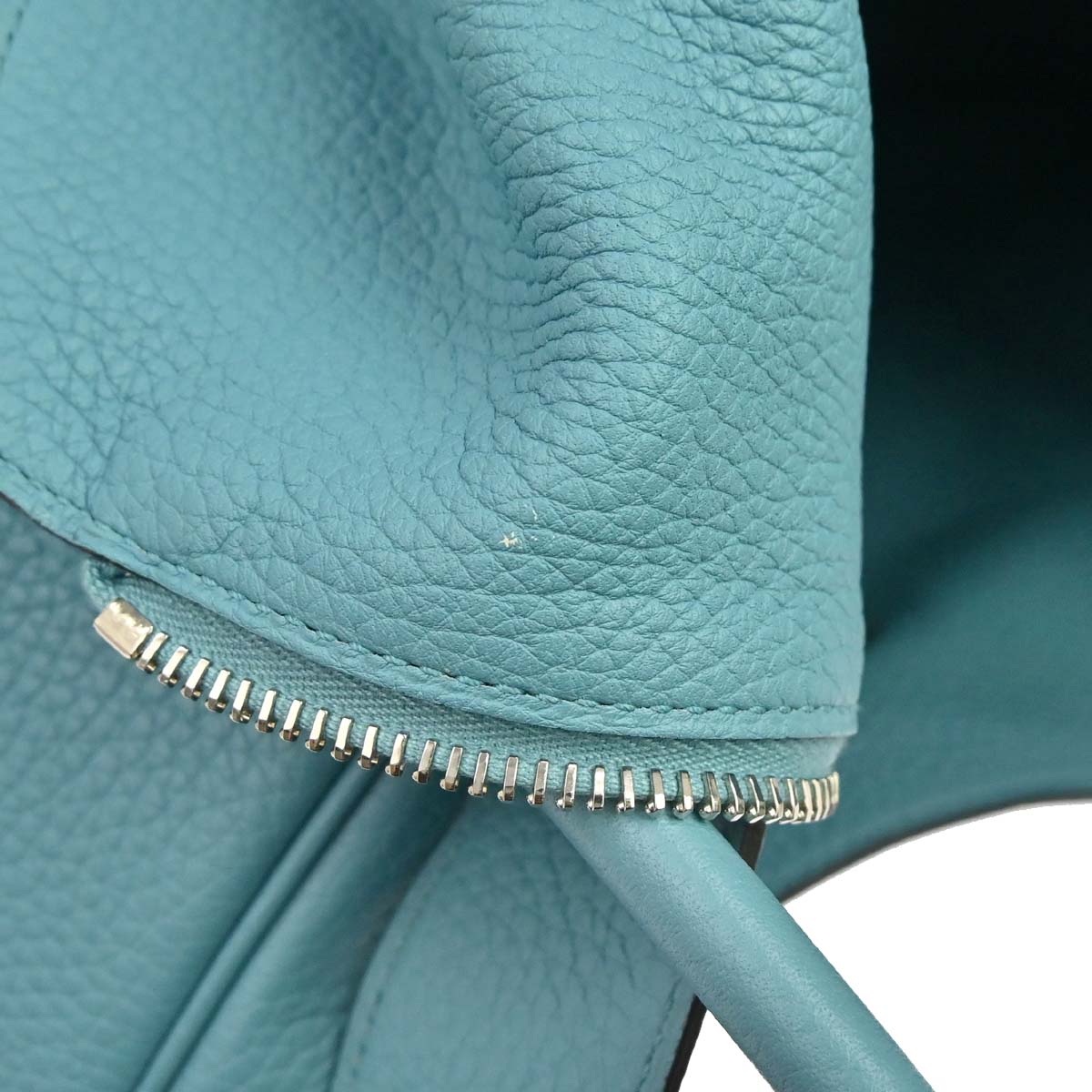 Hermes Bleu Atoll Taurillon Clemence Lindy 34 Shoulder Bag