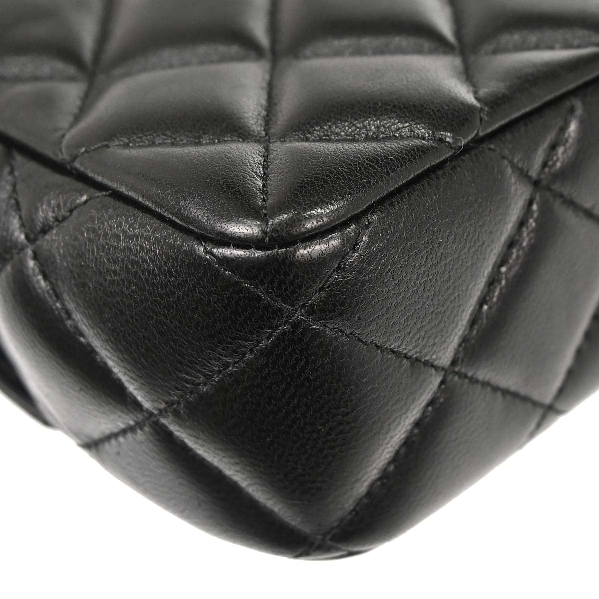 Chanel Black Lambskin Around the World Handbag
