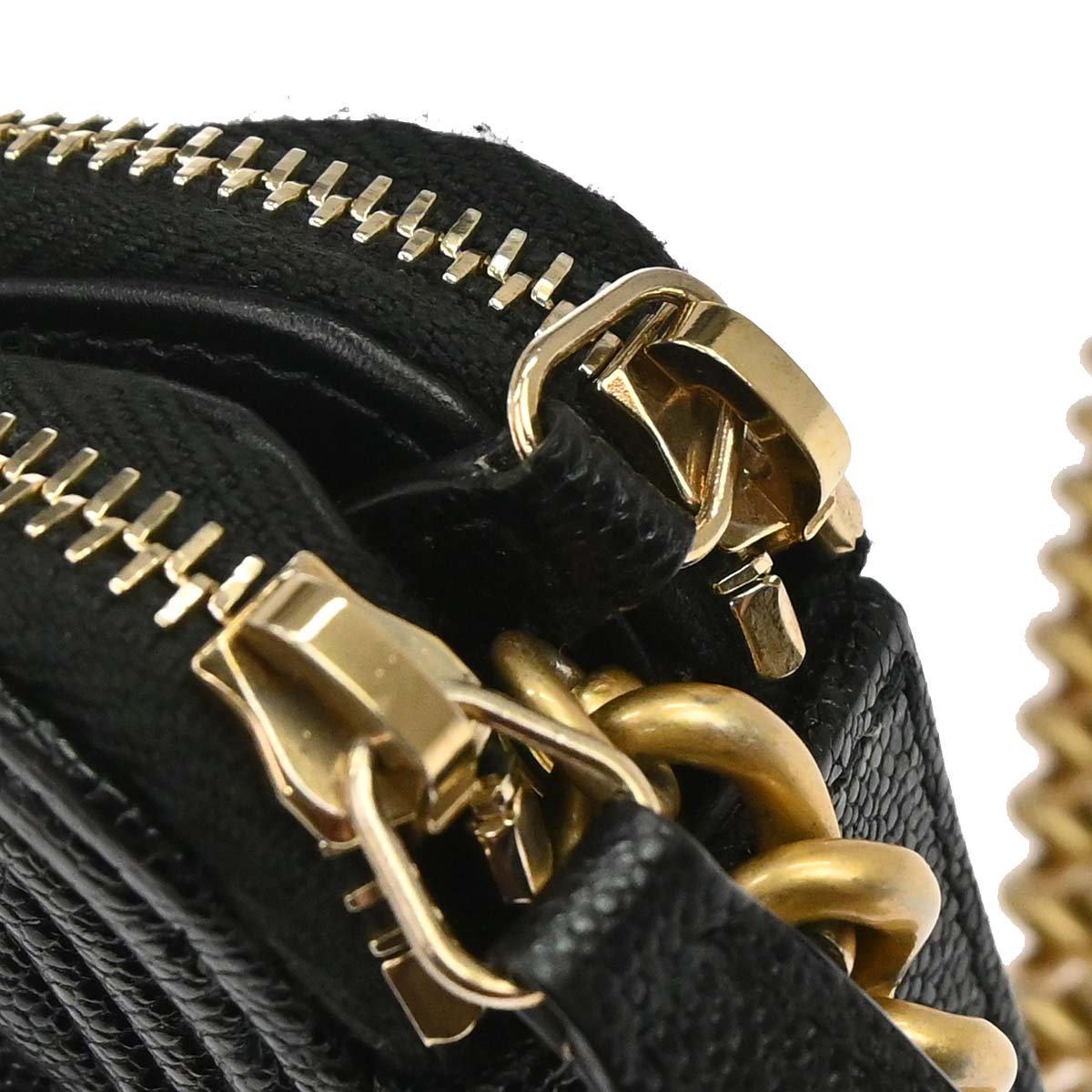 Boy Chanel 2019 Black Caviar Skin Double Zip Chain WOC Shoulder Bag