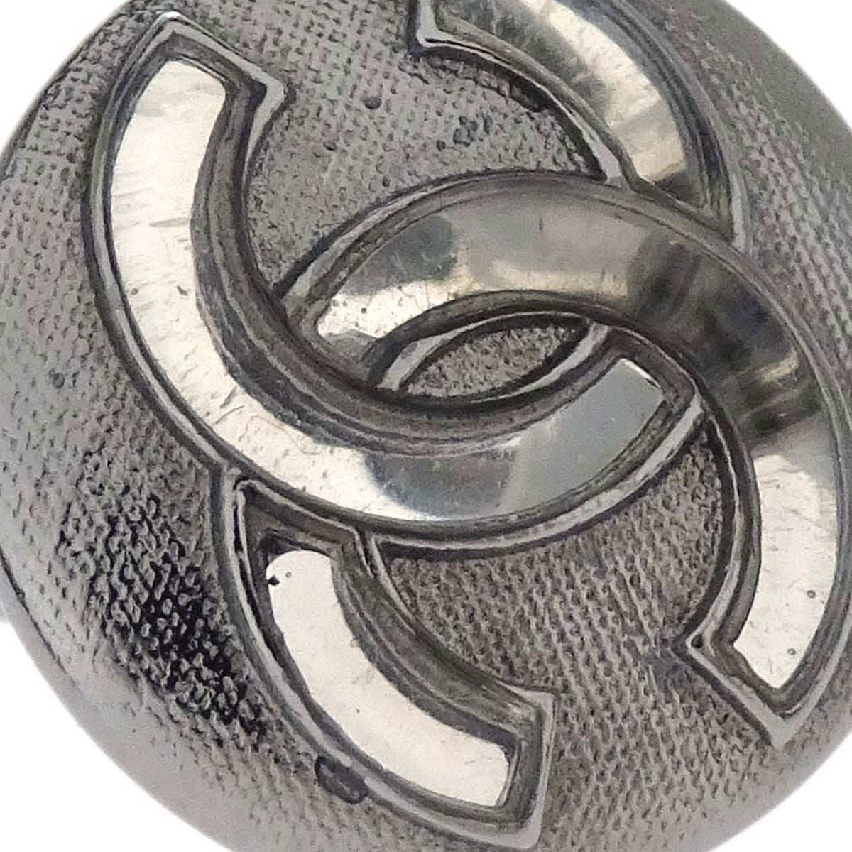 Chanel Button Clip-On Earrings Silver A18K