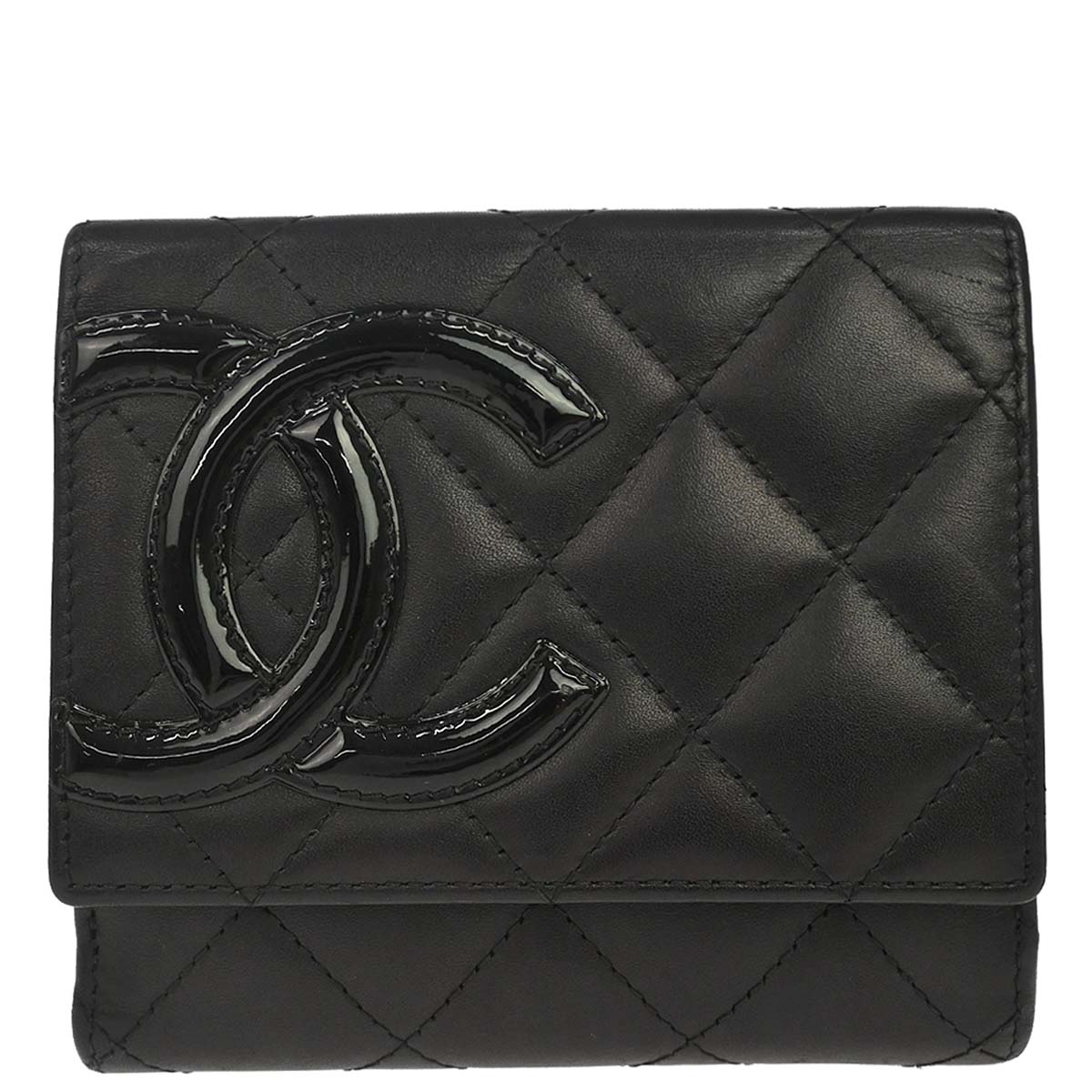Chanel Black Calfskin Cambon Ligne Bifold Wallet