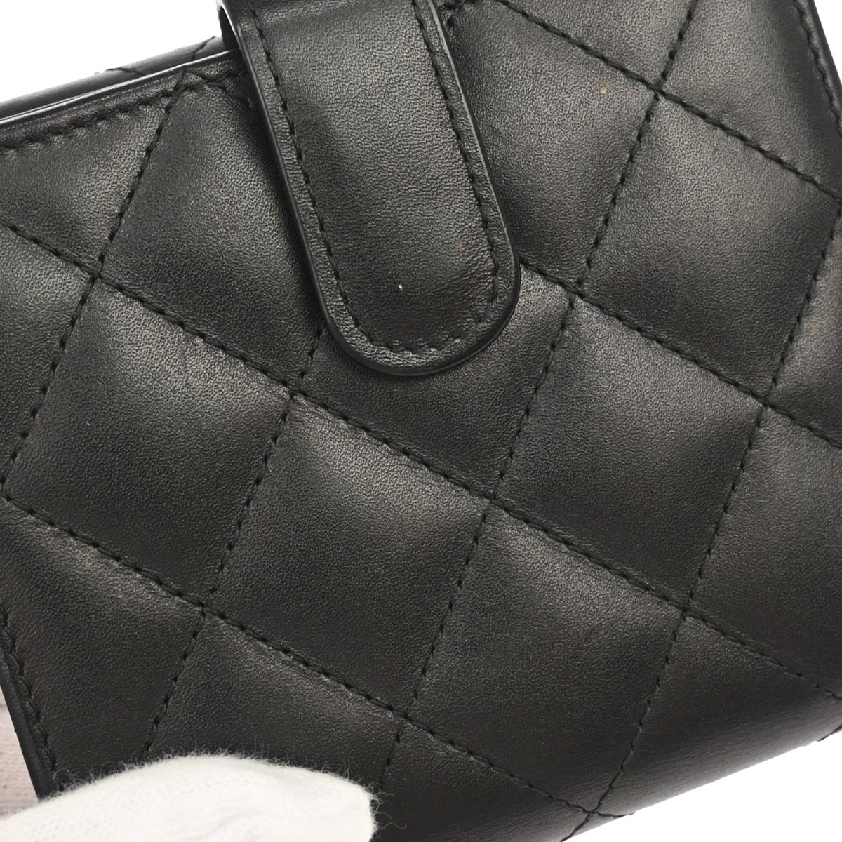 Chanel Black Calfskin Cambon Ligne Bifold Wallet