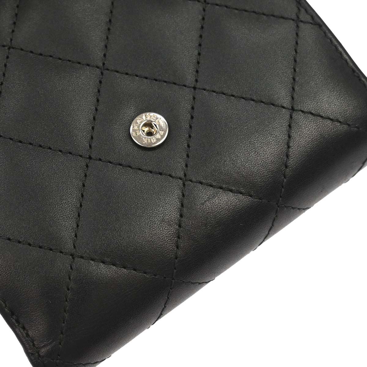 Chanel Black Calfskin Cambon Ligne Bifold Wallet