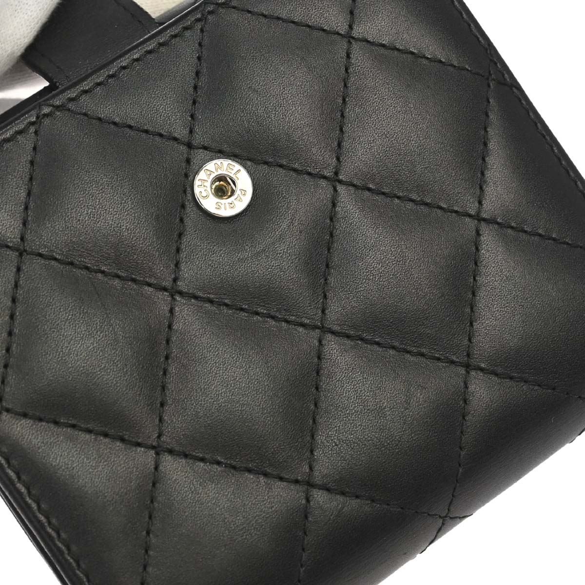 Chanel Black Calfskin Cambon Ligne Bifold Wallet