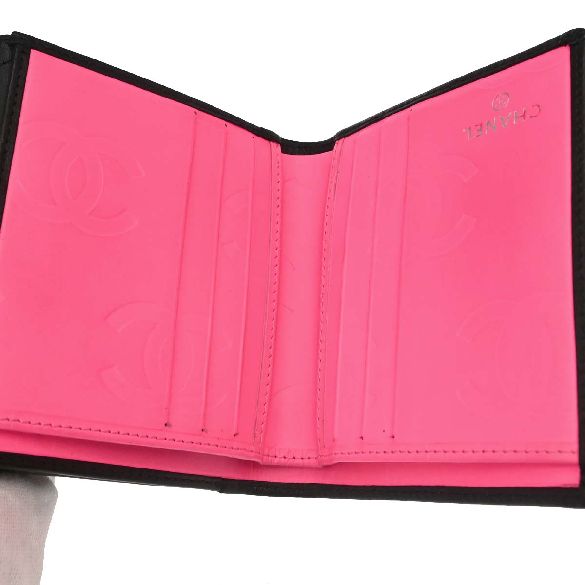 Chanel Black Calfskin Cambon Ligne Bifold Wallet