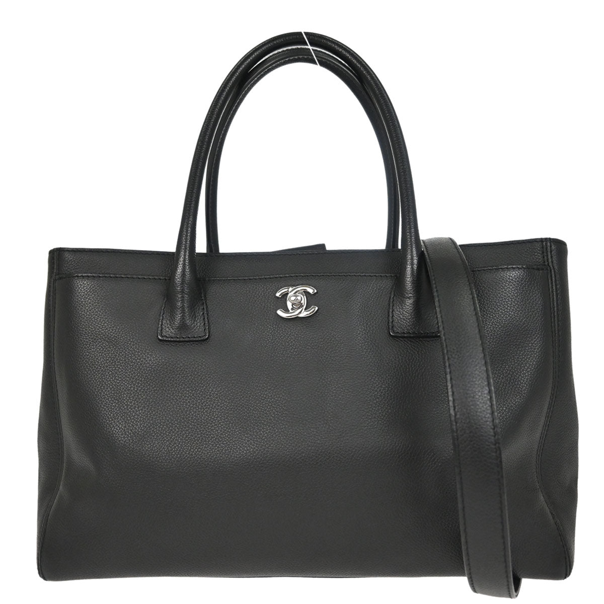 Chanel 2013-2014 Black Calfskin Executive Cerf 2way Shoulder Tote Bag