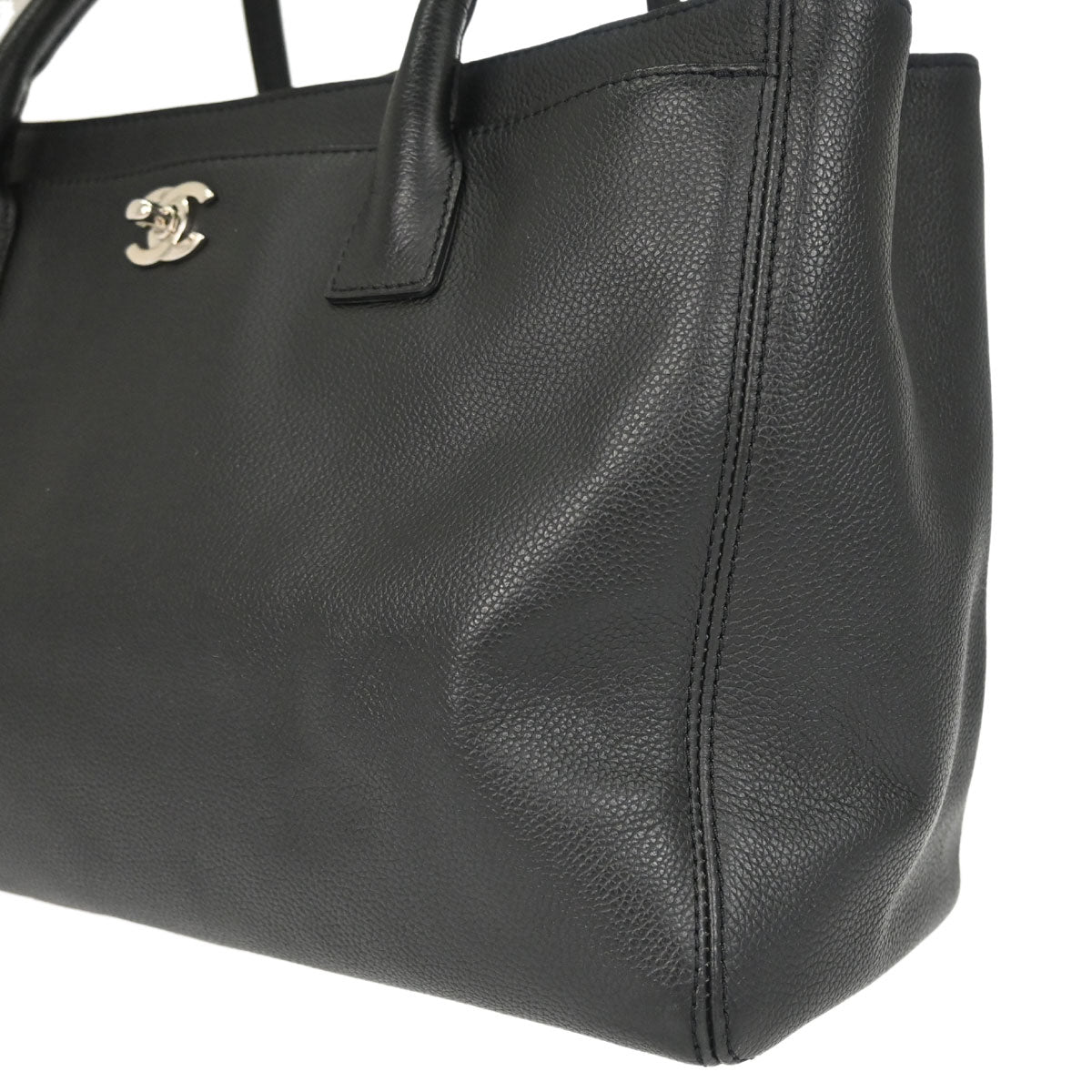 Chanel 2013-2014 Black Calfskin Executive Cerf 2way Shoulder Tote Bag