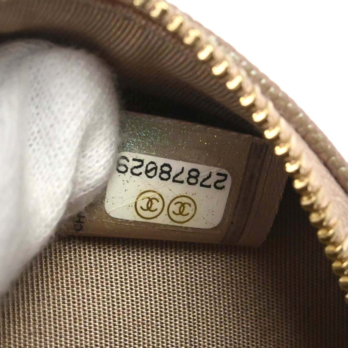 Chanel 2019 Beige Caviar Skin Iridescent Round Shoulder Bag