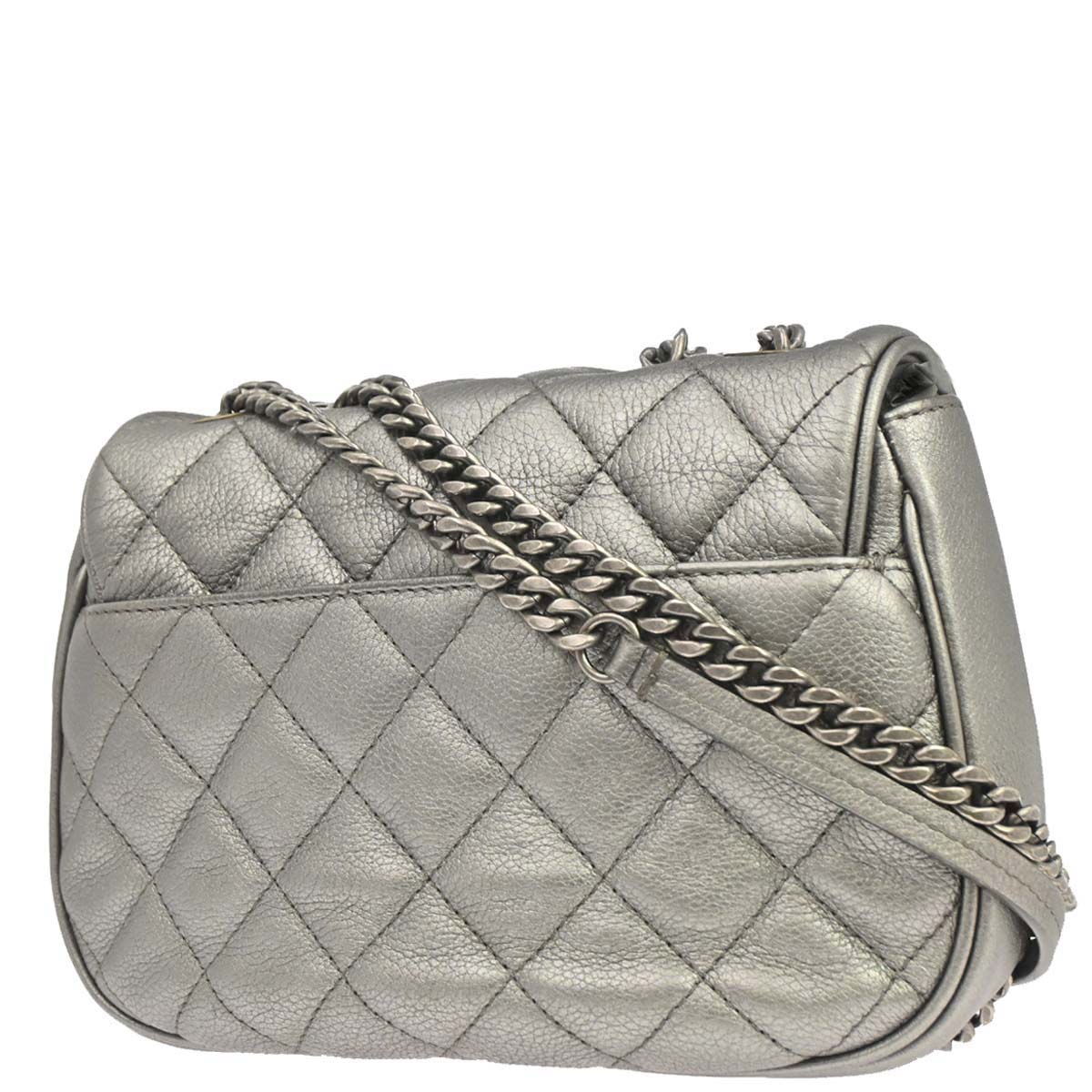 Chanel 2016-2017 Gray Calfskin Casual Pocket Flap Bag Shoulder Bag