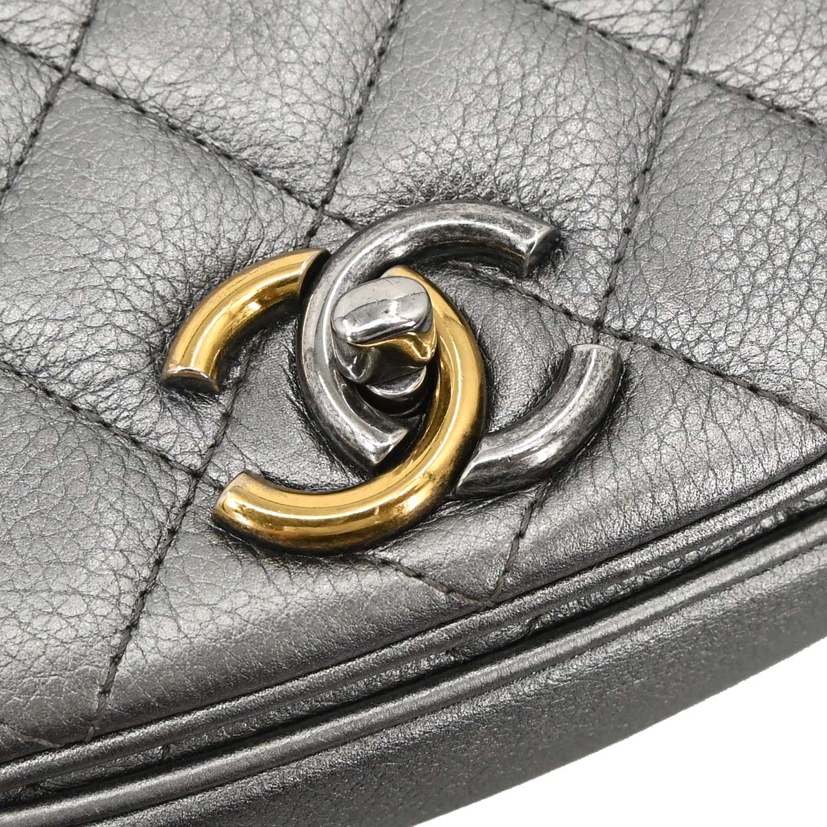 Chanel 2016-2017 Gray Calfskin Casual Pocket Flap Bag Shoulder Bag