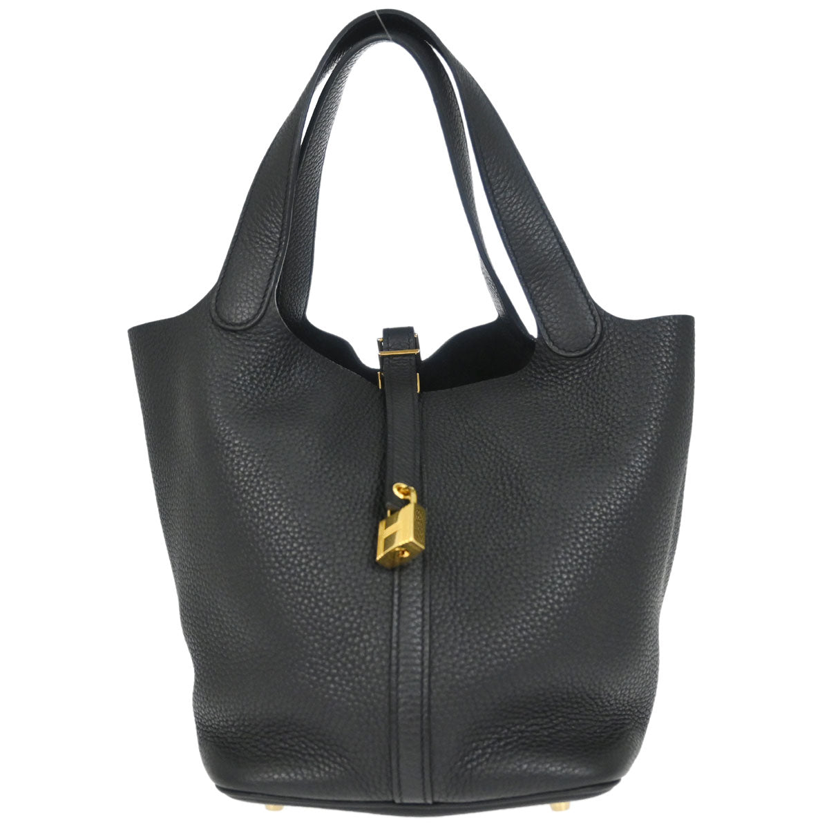 Hermes Black Taurillon Clemence Picotin Lock 22 MM Handbag