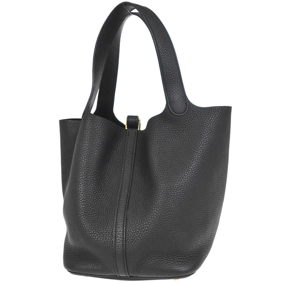 Hermes Black Taurillon Clemence Picotin Lock 22 MM Handbag