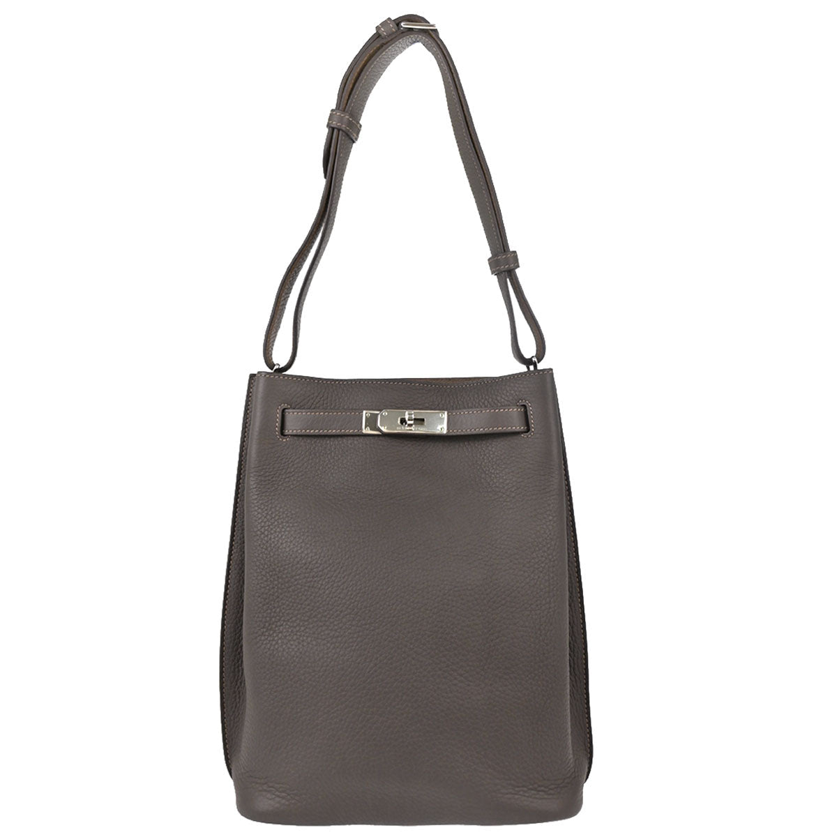 Hermes Etain Taupe Gray Taurillon Verso So Kelly 22 Shoulder Bag