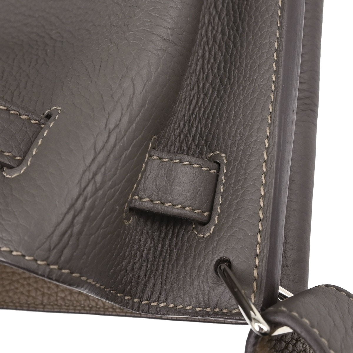 Hermes Etain Taupe Gray Taurillon Verso So Kelly 22 Shoulder Bag