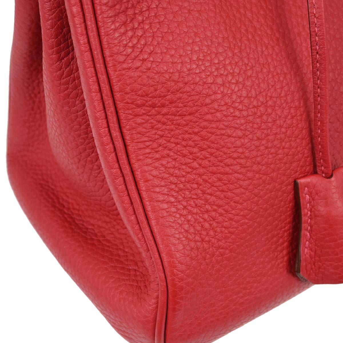 Hermes Rouge Casaque Taurillon Clemence Birkin 30 Handbag