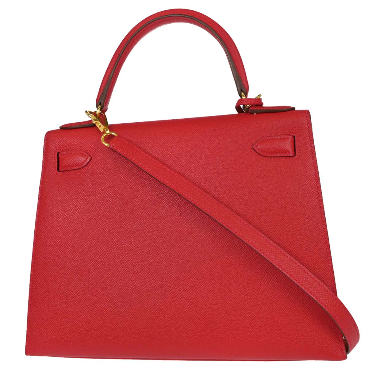 Hermes Rouge Casaque Epsom Kelly 28 Sellier 2way Shoulder Handbag