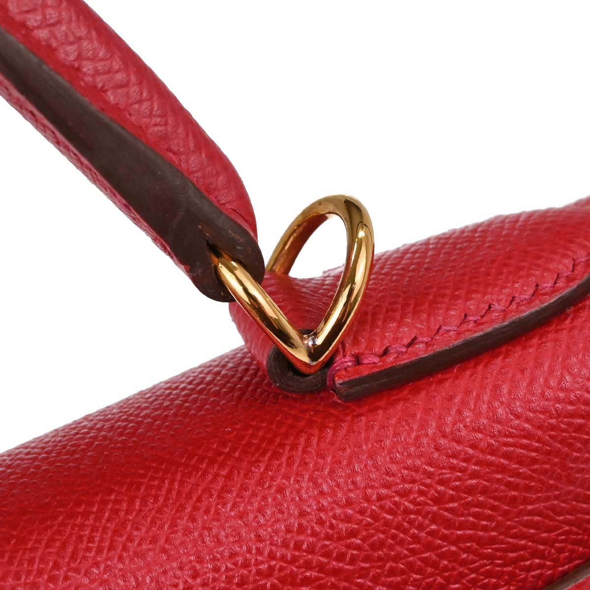 Hermes Rouge Casaque Epsom Kelly 28 Sellier 2way Shoulder Handbag