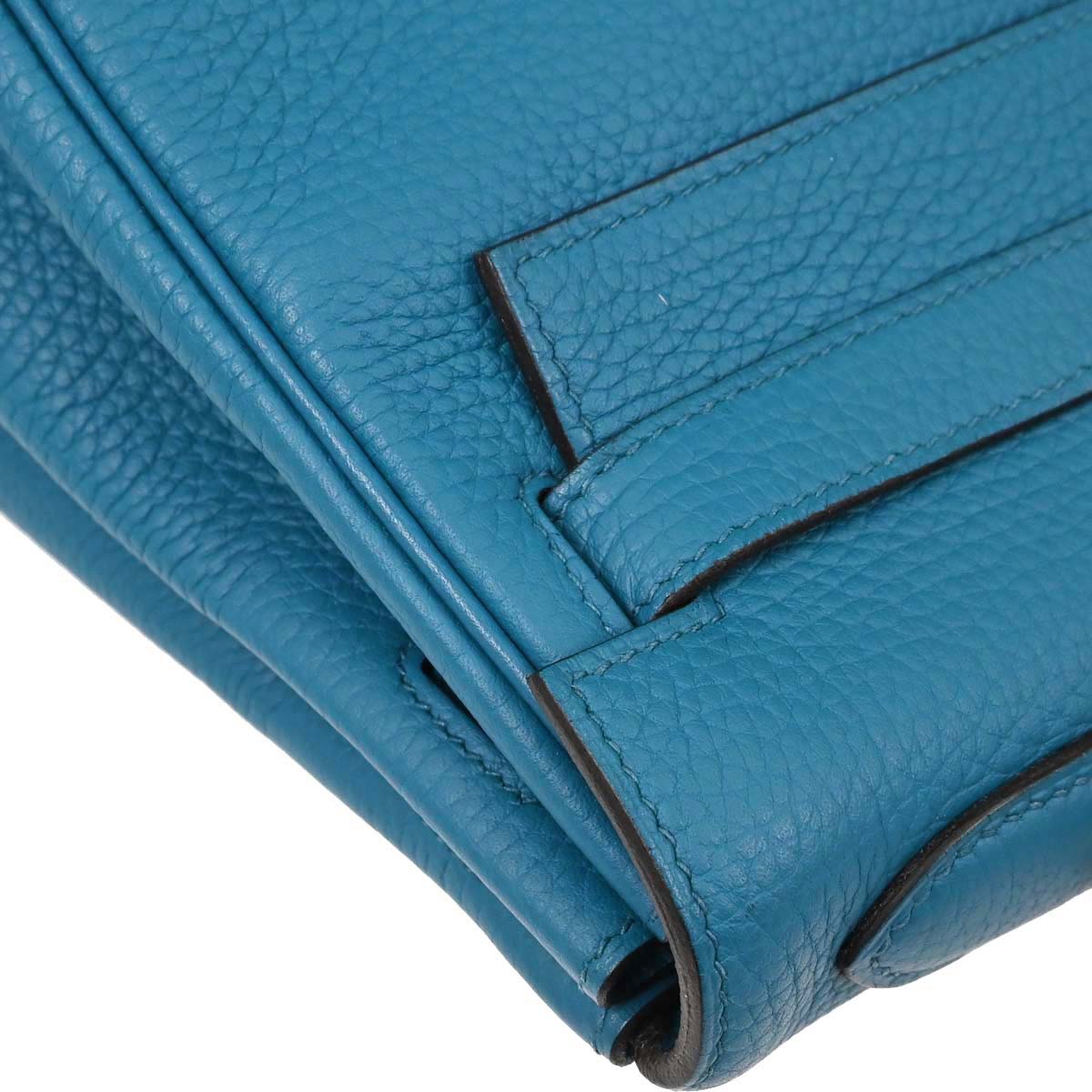 Hermes Blue Izmir Taurillon Clemence Kelly 32 Retourne 2way Shoulder Handbag