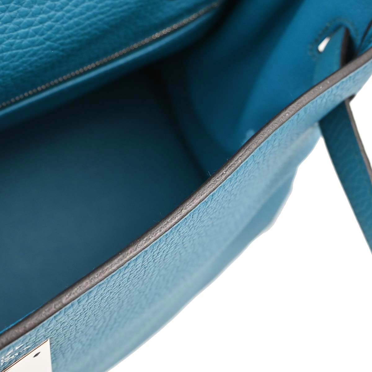 Hermes Blue Izmir Taurillon Clemence Kelly 32 Retourne 2way Shoulder Handbag