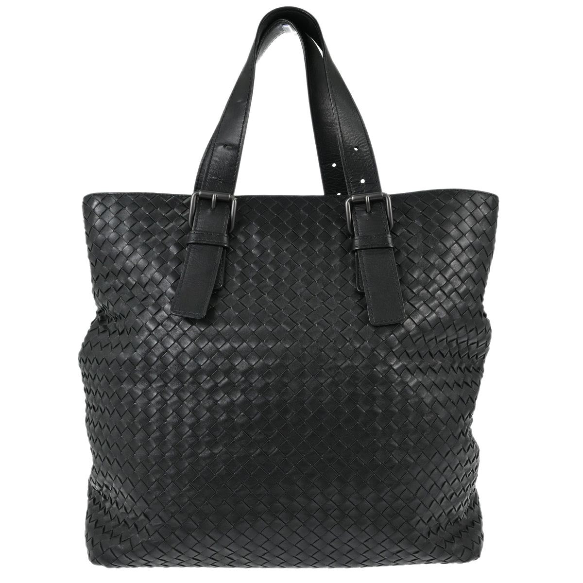 Bottega Veneta Black Lambskin Intrecciato Tote