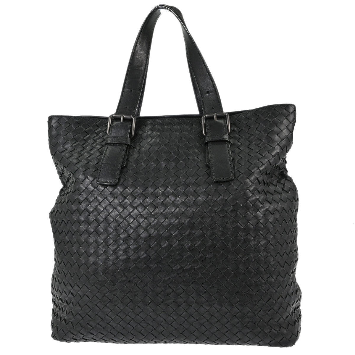 Bottega Veneta Black Lambskin Intrecciato Tote