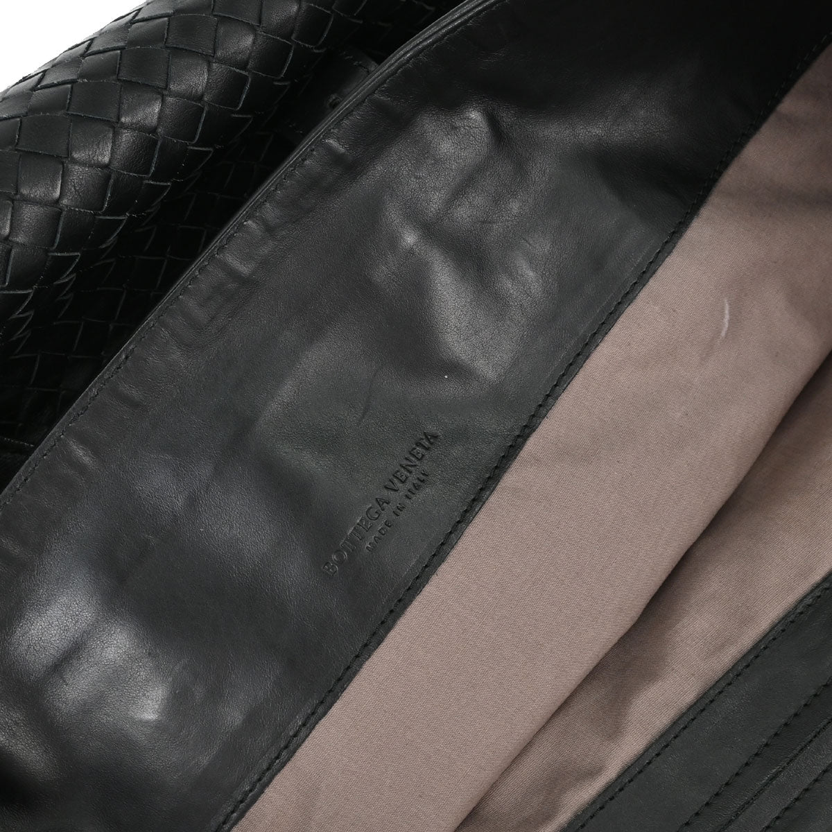 Bottega Veneta Black Lambskin Intrecciato Tote