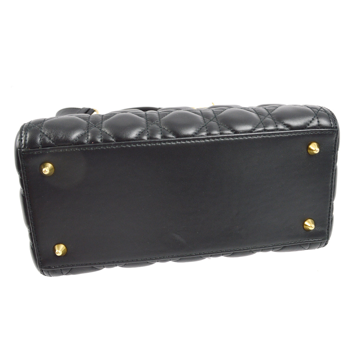 Christian Dior 2019 Black Lambskin Lady Dior Cannage 2way Handbag