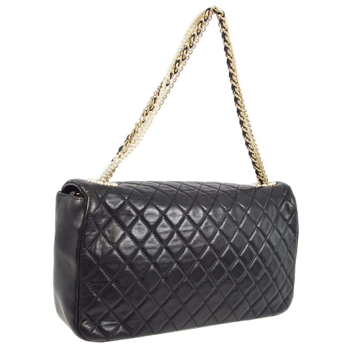 Chanel 2010-2011 Black Lambskin Chain Handbag