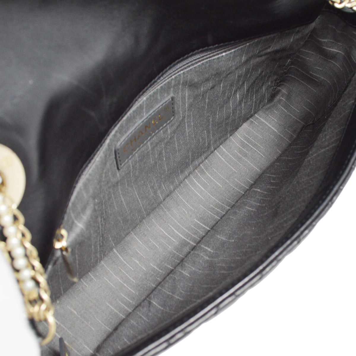 Chanel 2010-2011 Black Lambskin Chain Handbag