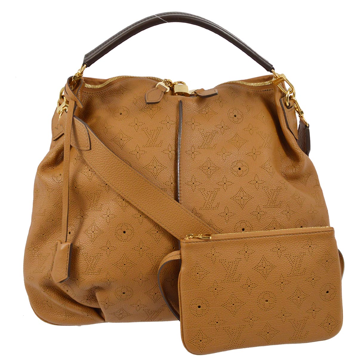 Louis Vuitton 2014 Brown Mahina Selene MM 2way Shoulder Handbag M94214